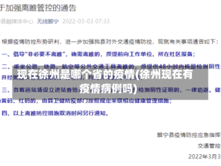现在徐州是哪个省的疫情(徐州现在有疫情病例吗)