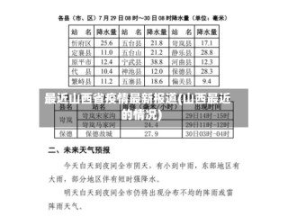 最近山西省疫情最新报道(山西最近的情况)