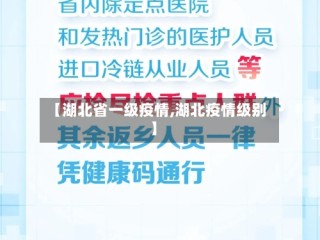 【湖北省一级疫情,湖北疫情级别】