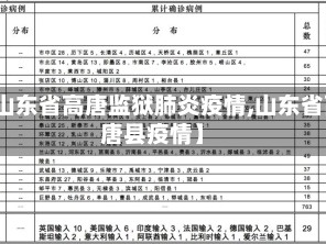 【山东省高唐监狱肺炎疫情,山东省高唐县疫情】
