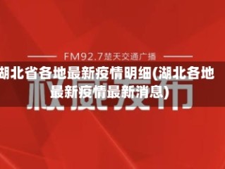 湖北省各地最新疫情明细(湖北各地最新疫情最新消息)