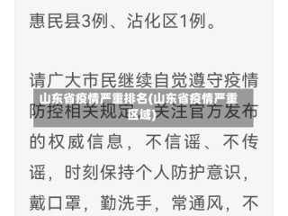 山东省疫情严重排名(山东省疫情严重区域)