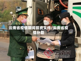 云南省疫情期间薪资文件/云南省疫情补助