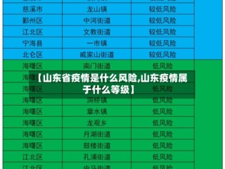 【山东省疫情是什么风险,山东疫情属于什么等级】