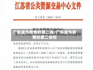 广东成为疫情的第二省/广东成为疫情的第二省份