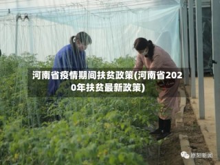 河南省疫情期间扶贫政策(河南省2020年扶贫最新政策)