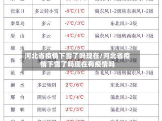 河北省疫情下雪了吗现在/河北省疫情下雪了吗现在有疫情吗