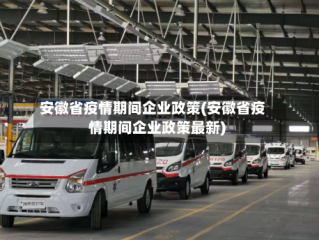 安徽省疫情期间企业政策(安徽省疫情期间企业政策最新)