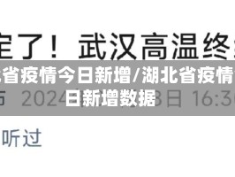 湖北省疫情今日新增/湖北省疫情今日新增数据