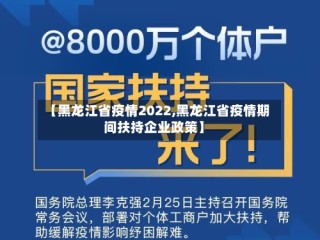 【黑龙江省疫情2022,黑龙江省疫情期间扶持企业政策】