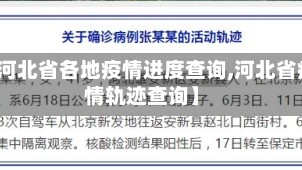 【河北省各地疫情进度查询,河北省疫情轨迹查询】