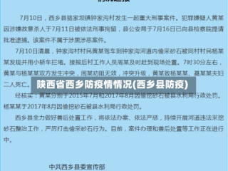 陕西省西乡防疫情情况(西乡县防疫)