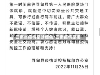 云南省疫情是啥颜色/云南疫情是哪