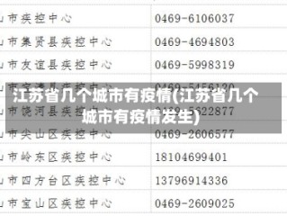 江苏省几个城市有疫情(江苏省几个城市有疫情发生)