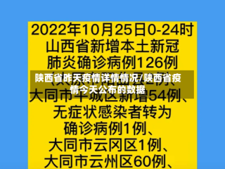 陕西省昨天疫情详情情况/陕西省疫情今天公布的数据