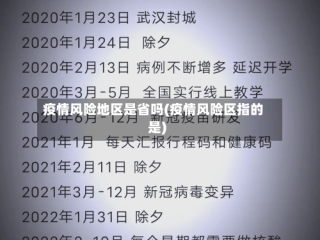 疫情风险地区是省吗(疫情风险区指的是)