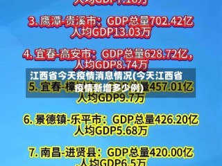江西省今天疫情消息情况(今天江西省疫情新增多少例)