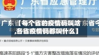 【每个省的疫情码叫啥,各省疫情码都叫什么】