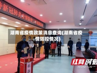 湖南省疫情政策消息查询(湖南省疫情防控情况)