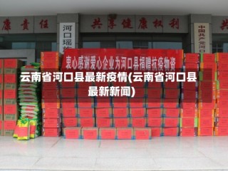 云南省河口县最新疫情(云南省河口县最新新闻)