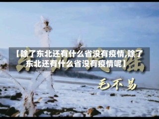 【除了东北还有什么省没有疫情,除了东北还有什么省没有疫情呢】