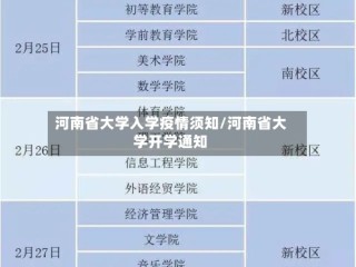 河南省大学入学疫情须知/河南省大学开学通知