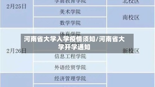 河南省大学入学疫情须知/河南省大学开学通知