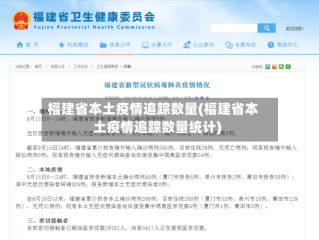福建省本土疫情追踪数量(福建省本土疫情追踪数量统计)