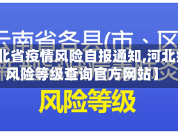 【河北省疫情风险自报通知,河北疫情风险等级查询官方网站】