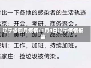 辽宁省四月疫情/1月4日辽宁疫情报告