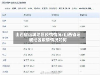 山西省运城地区疫情情况/山西省运城地区疫情情况如何