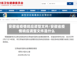 安徽省疫情响应调整文件/安徽省疫情响应调整文件是什么