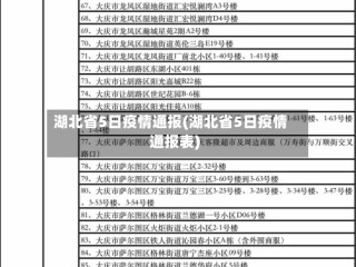 湖北省5日疫情通报(湖北省5日疫情通报表)