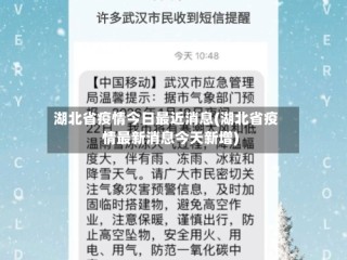 湖北省疫情今日最近消息(湖北省疫情最新消息今天新增)