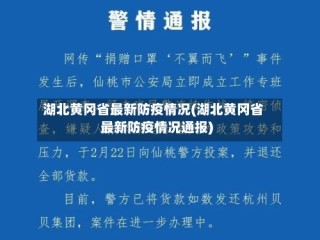 湖北黄冈省最新防疫情况(湖北黄冈省最新防疫情况通报)