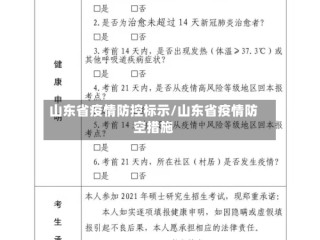 山东省疫情防控标示/山东省疫情防空措施