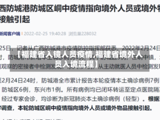 【福建省入镜人员疫情,福建省境外人员入境流程】