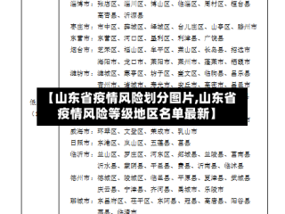 【山东省疫情风险划分图片,山东省疫情风险等级地区名单最新】