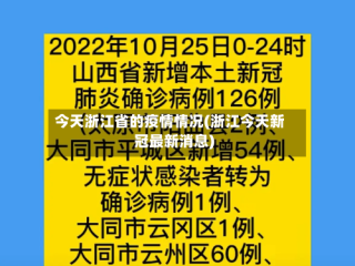 今天浙江省的疫情情况(浙江今天新冠最新消息)