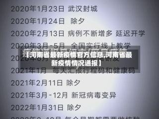 【河南省最新疫情官方信息,河南省最新疫情情况通报】