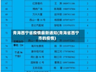 青海西宁省疫情最新通知(青海省西宁市的疫情)