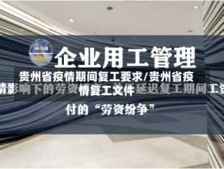 贵州省疫情期间复工要求/贵州省疫情复工文件
