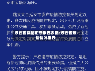 陕西省疫情汇总报告表格/陕西省疫情情况报告