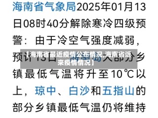 【海南省最近疫情公布情况,海南省近来疫情情况】
