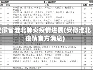 安徽省淮北肺炎疫情进展(安徽淮北疫情官方消息)