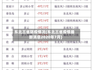 东北三省防疫情况(东北三省疫情最新消息2020年7月)