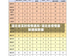 湖北省实时疫情通知/湖北省疫情最新通报数据