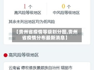 【贵州省疫情等级划分图,贵州省疫情分布最新消息】