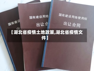 【湖北省疫情土地政策,湖北省疫情文件】