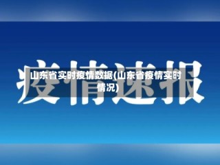 山东省实时疫情数据(山东省疫情实时情况)